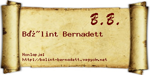 Bálint Bernadett névjegykártya