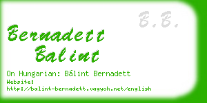 bernadett balint business card