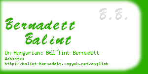 bernadett balint business card